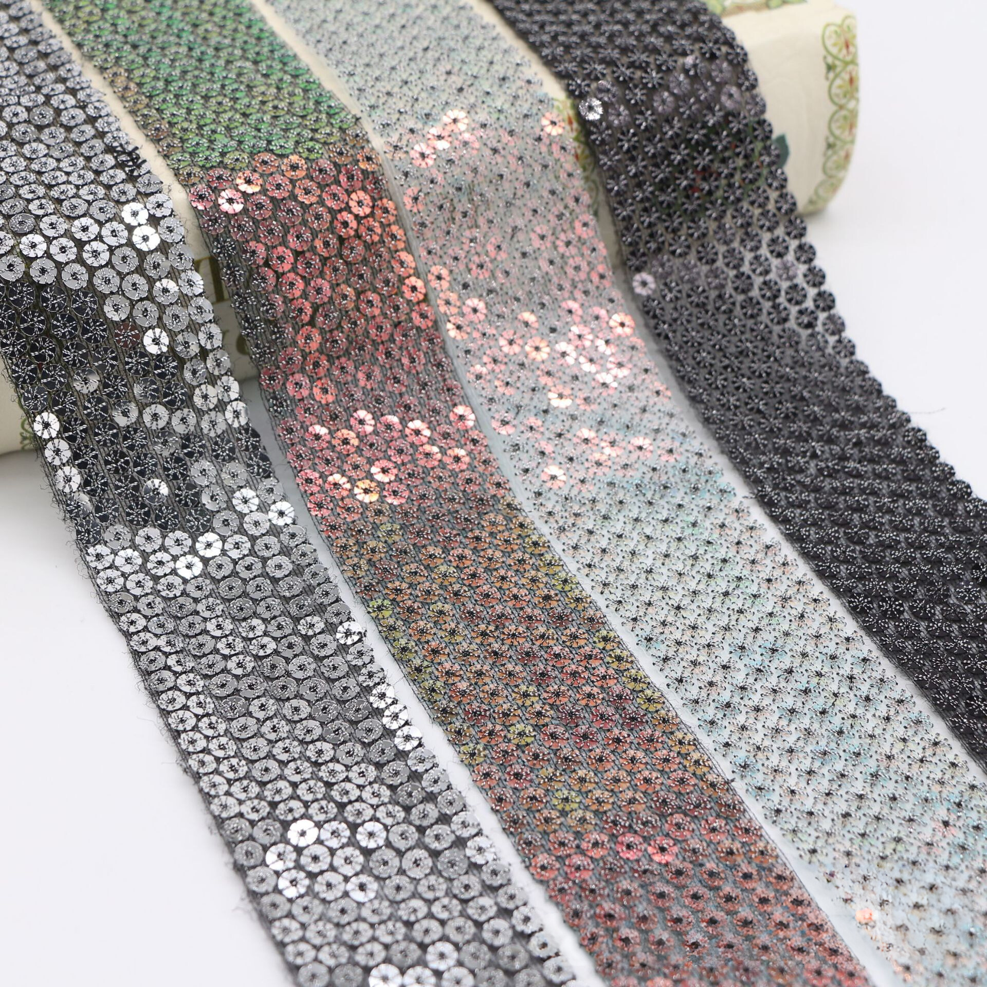 Sequin trim embroidery sequin tape decor for garments