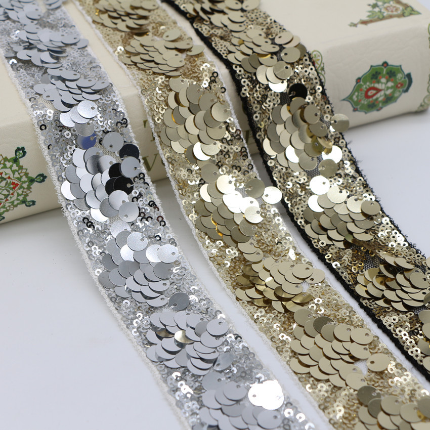Sequin trim embroidery sequin tape decor for garments