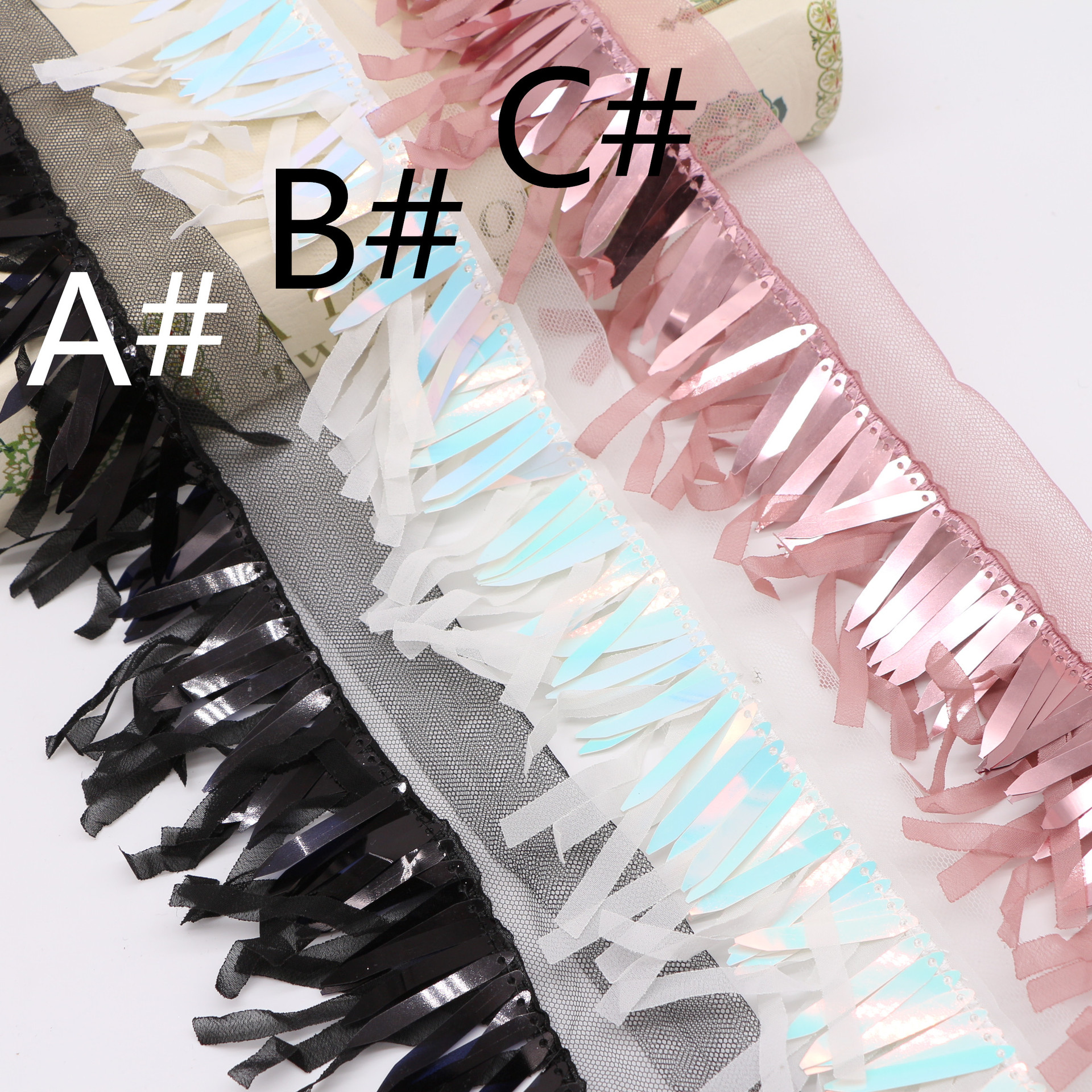 Shinny sequin tassel fringe trimming accessories for garment and home textile decor Shinny sequin tassel fringe trimming accessories for garment and home textile decor