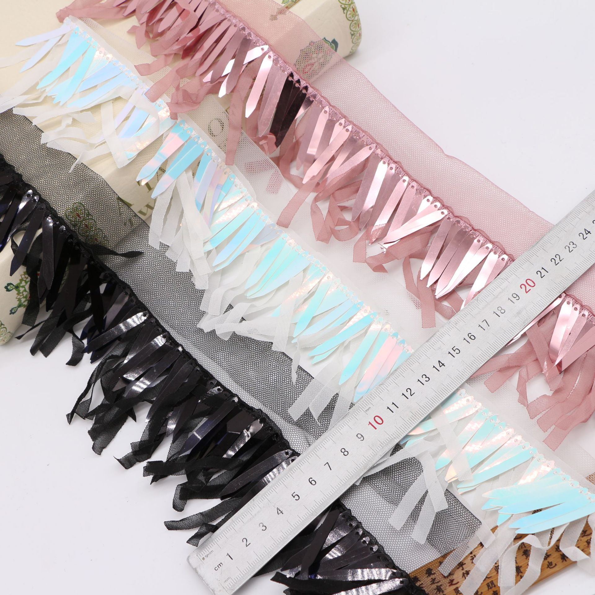 Shinny sequin tassel fringe trimming accessories for garment and home textile decor Shinny sequin tassel fringe trimming accessories for garment and home textile decor