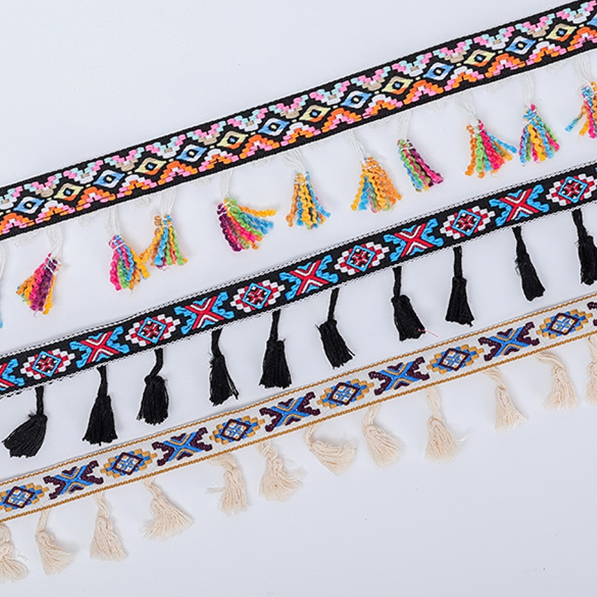 Ethnic ribbon with Tassel Trim Ideas for Home Decor