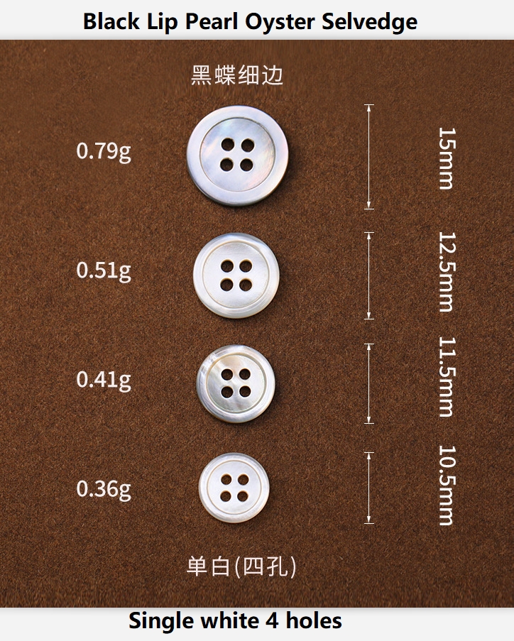 White sea shell mother of pearl button