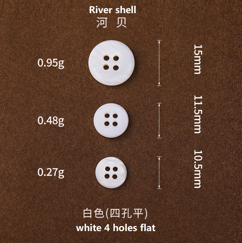 White sea shell mother of pearl button