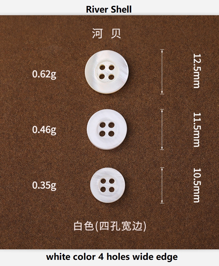 White sea shell mother of pearl button