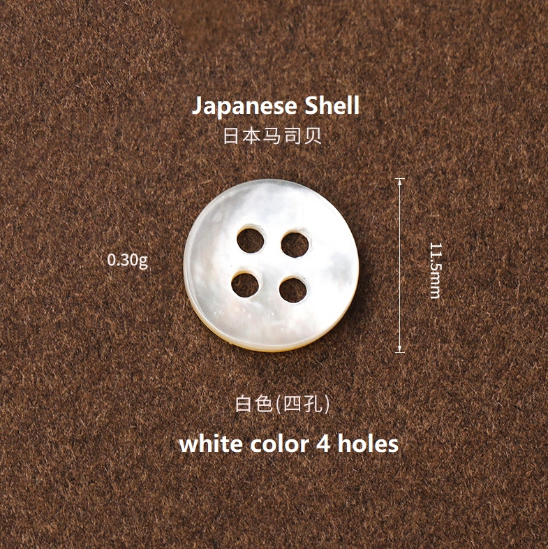 White sea shell mother of pearl button