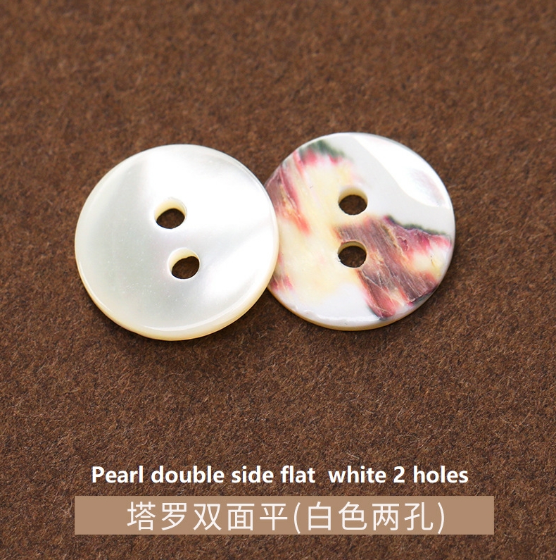 White sea shell mother of pearl button