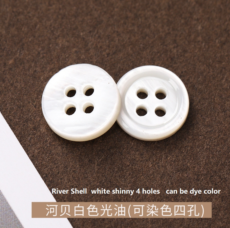 White sea shell mother of pearl button
