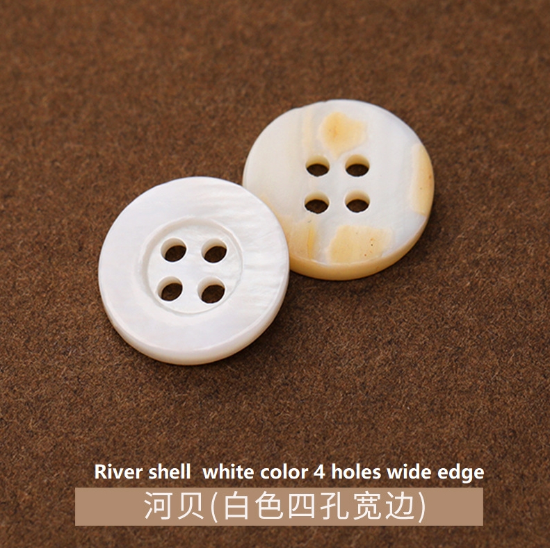 White sea shell mother of pearl button