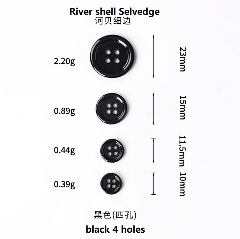 2 & 4 holes black color shell buttons 2 & 4 holes black color shell buttons