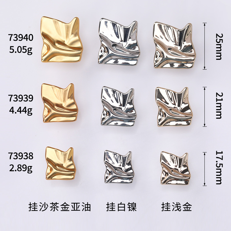 Irregular decor zine alloy metal sewing button