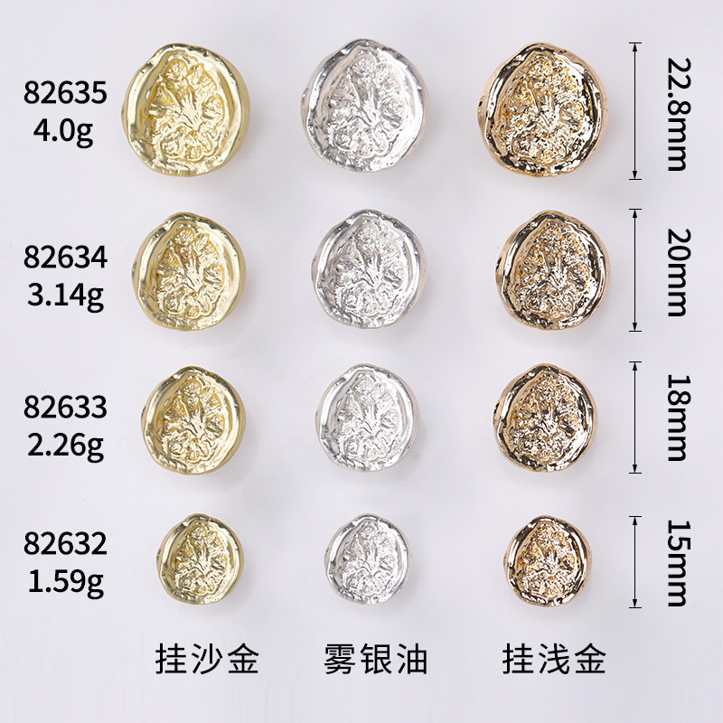Irregular decor zine alloy metal sewing button