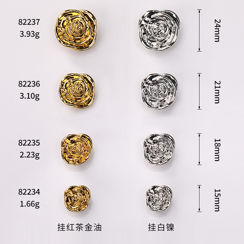 Irregular decor zine alloy metal sewing button