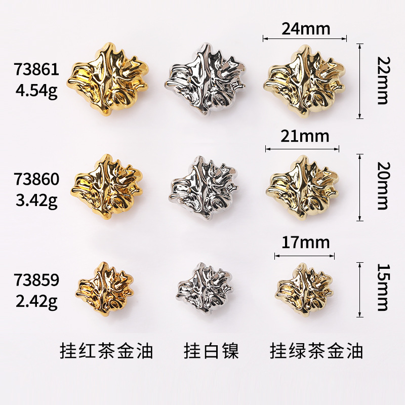 Irregular decor zine alloy metal sewing button