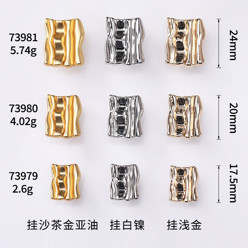 Irregular decor zine alloy metal sewing button
