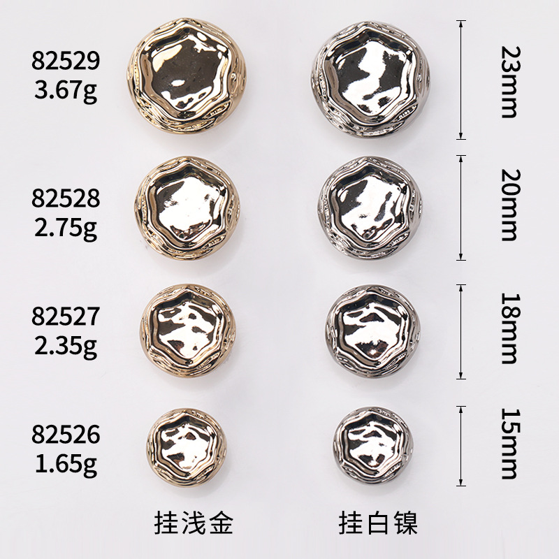 Irregular decor zine alloy metal sewing button