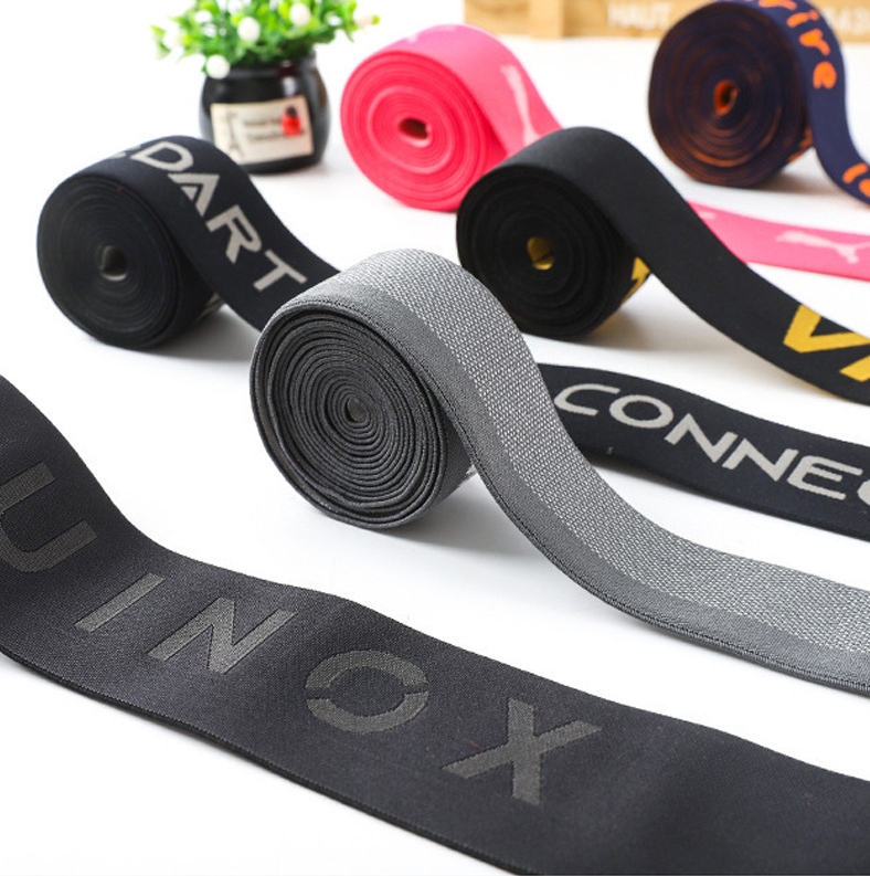 Customize Logo Elastic band elastic braided trimss supplier 